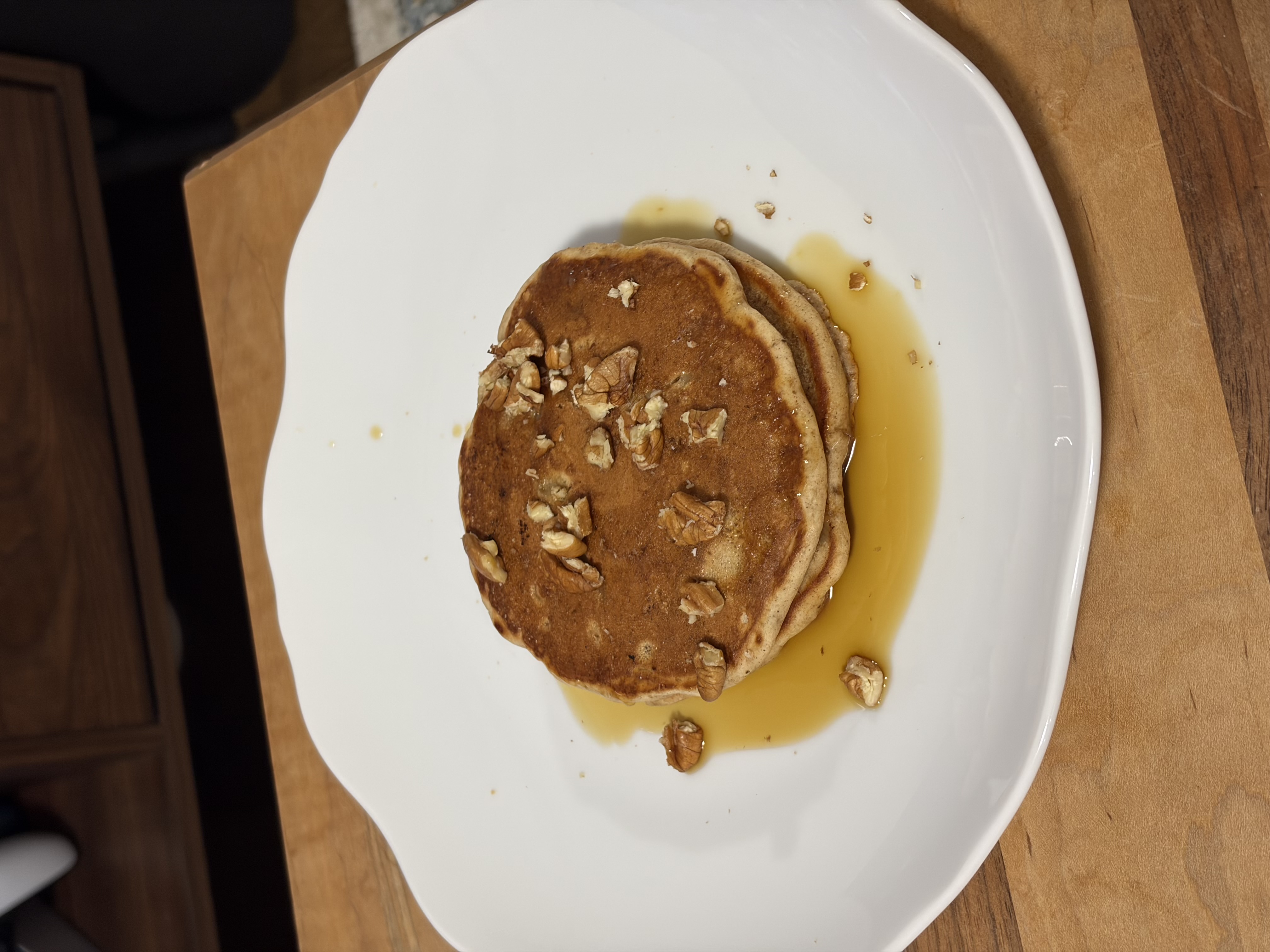 Banana Pecan Honey Pancakes