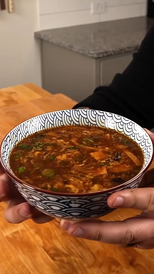 Hot and Sour Soup with Tofu and Mushrooms
